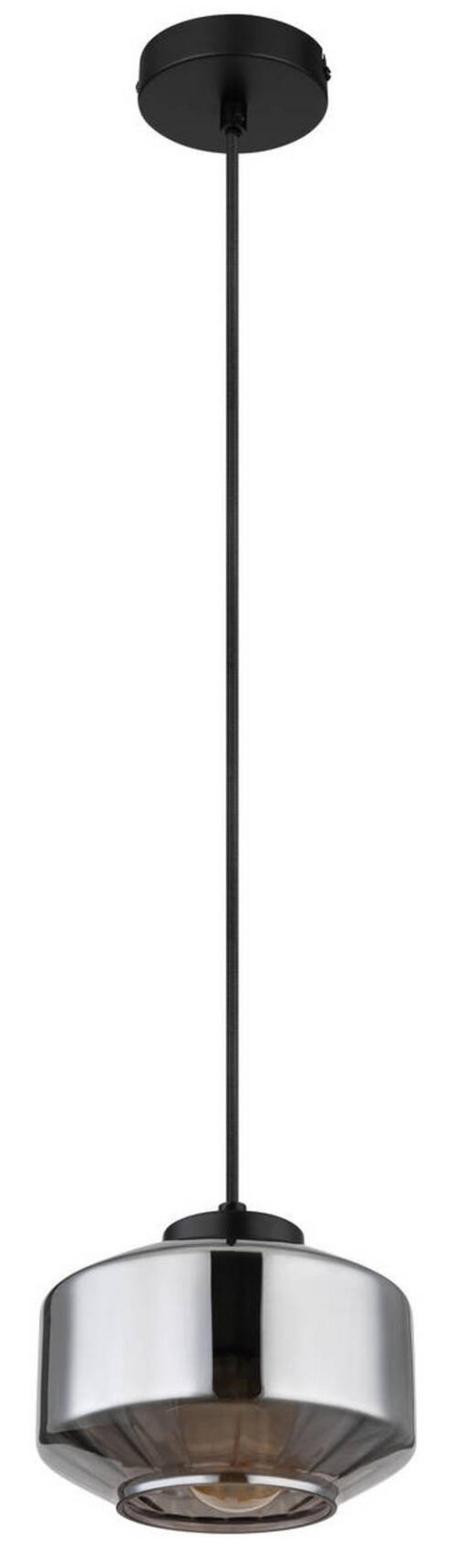 VISEČA SVETILKA        18/120 cm      E27 - črna, Design, kovina/steklo (18/120cm) - Globo