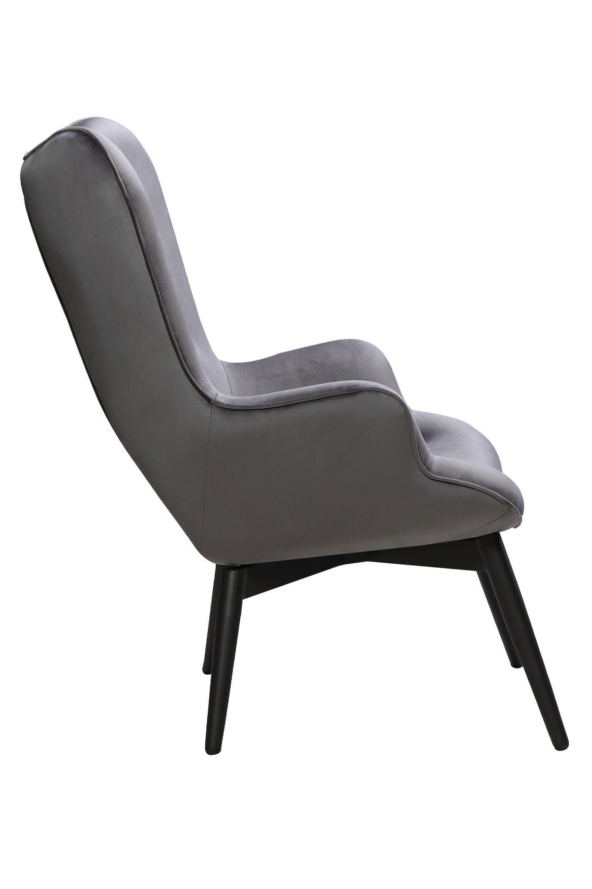 SESSEL in Samt Grau, Schwarz  - Schwarz/Grau, MODERN, Textil/Metall (80/92/99cm) - Livetastic