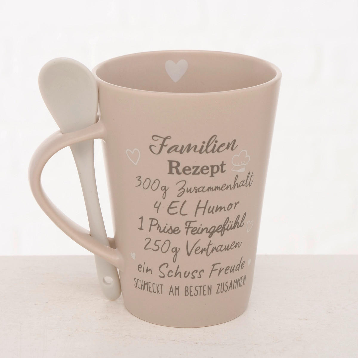 BECHER    - Beige/Weiß, Basics, Keramik (14/8cm)