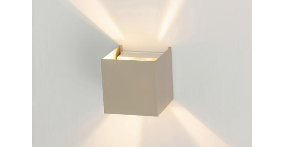 LED-WANDLEUCHTE 10/10/10 cm   - Sandfarben, Basics, Kunststoff/Metall (10/10/10cm) - Novel