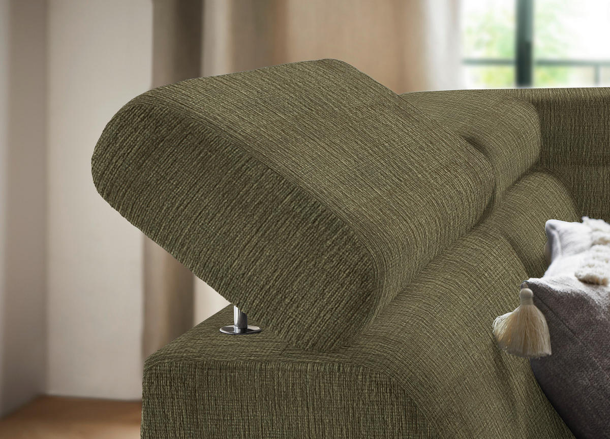 ECKSOFA in Flachgewebe Grün  - Schwarz/Grün, Design, Textil/Metall (203/260cm) - Stylife