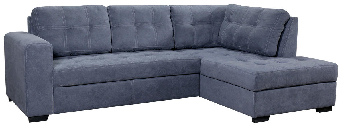 KUTNA GARNITURA tekstil  tamno plava   - tamno plava, Design, tekstil (246/172/80cm) - Xora