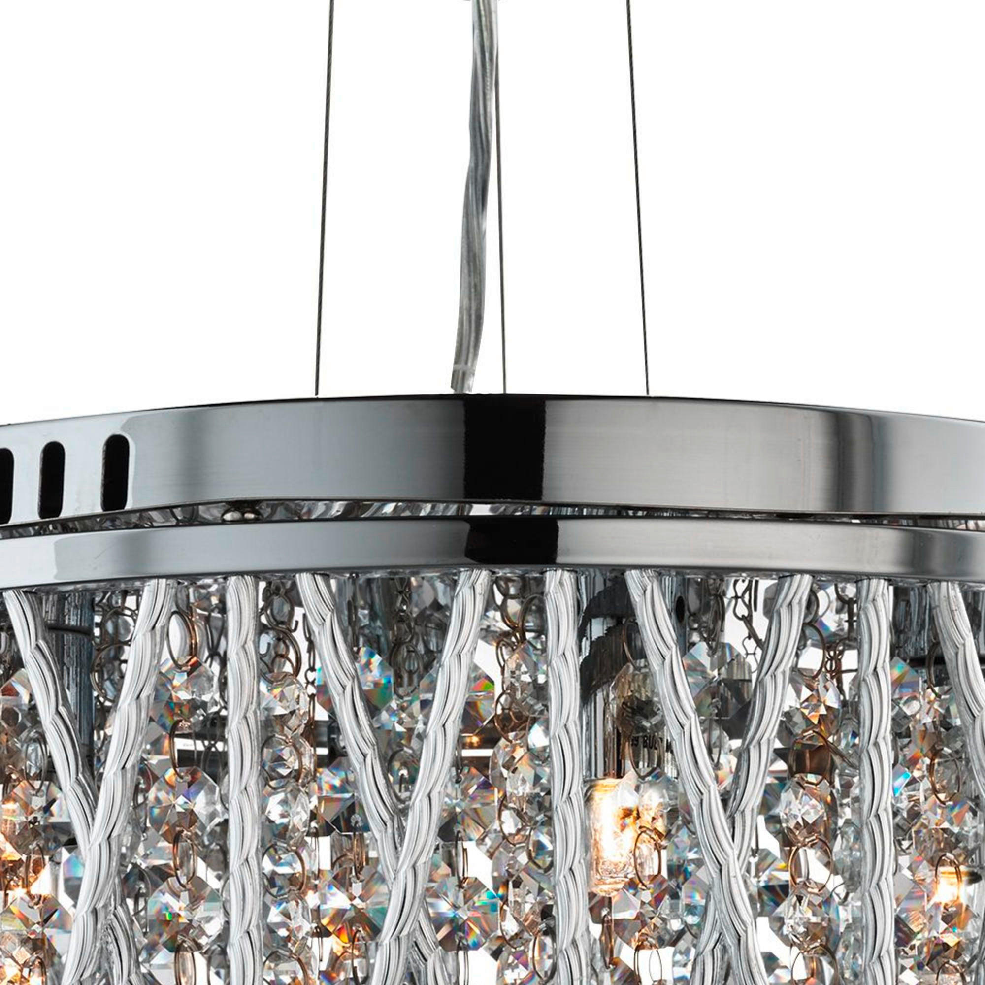 KRISTALL-DECKENLEUCHTE 30/134 cm   - Chromfarben, KONVENTIONELL, Glas/Metall (30/134cm)
