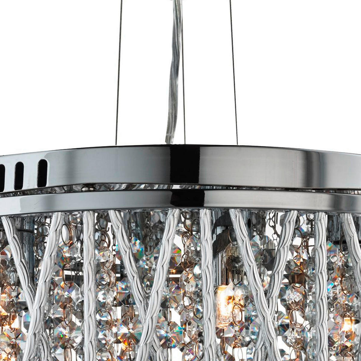 TAKLAMPA I KRISTALL Elise 30/134 cm  - kromfärg, Klassisk, metall/glas (30/134cm)