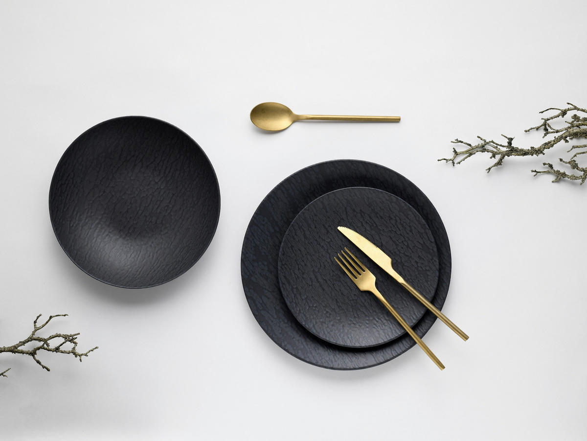 KOMPLETT SERVIS 16 delar  - svart, Trend, keramik - Creatable