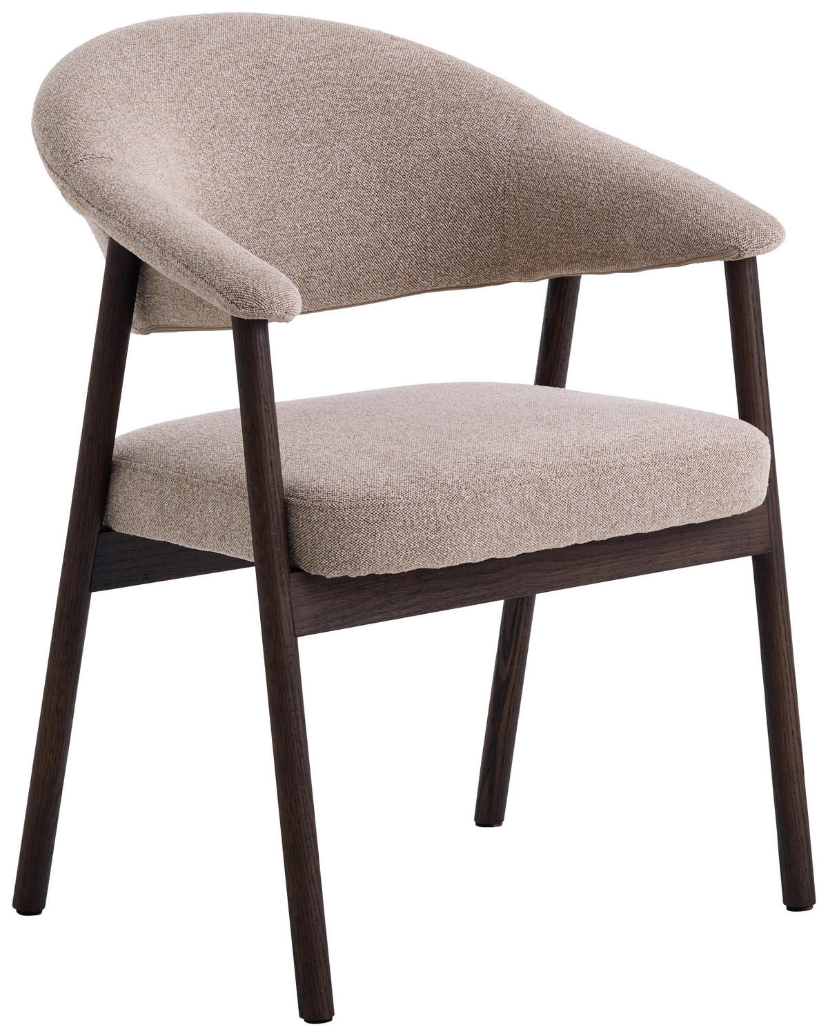 ARMLEHNSTUHL  in Flachgewebe  - Sandfarben/Dunkelbraun, KONVENTIONELL, Holz/Textil (63/81/63cm) - Ambia Home