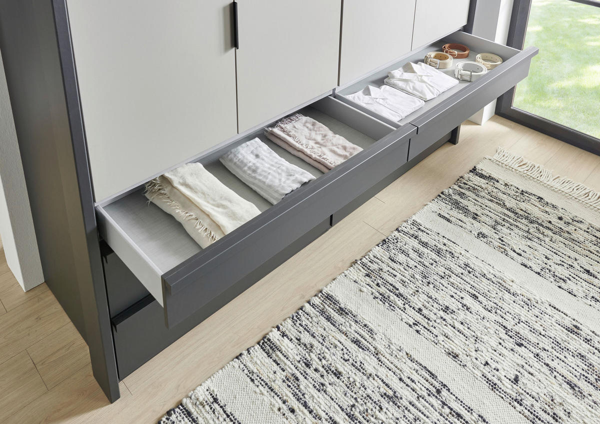 ORMAR S PREKLOPNIM VRATIMA boje grafita, Sahara   - boje grafita/crna, Design, drvni materijal (200/236/58cm) - Hom`in
