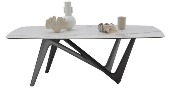 ESSTISCH in Kunststoff, Keramik 220/110/75 cm  - Anthrazit/Weiß, Design, Keramik/Kunststoff (220/110/75cm) - Dieter Knoll