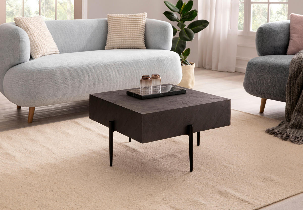 KONFERENČNÍ STOLEK, antracitová, dřevo, plast, kompozitní dřevo, 64/64/35 cm - černá/antracitová, Design, kov/dřevo (64/64/35cm) - MID.YOU