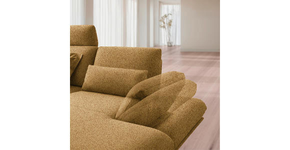 ECKSOFA  in Flachgewebe Currygelb  234/155 cm  - Currygelb/Schwarz, Design, Textil/Metall (234/155cm) - Dieter Knoll
