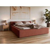 POLSTERBETT 140/200 cm,  in Kupferfarben, Lattenrost, Bettkasten,  - Schwarz/Naturfarben, Basics, Holz/Kunststoff (140/200cm) - Livetastic