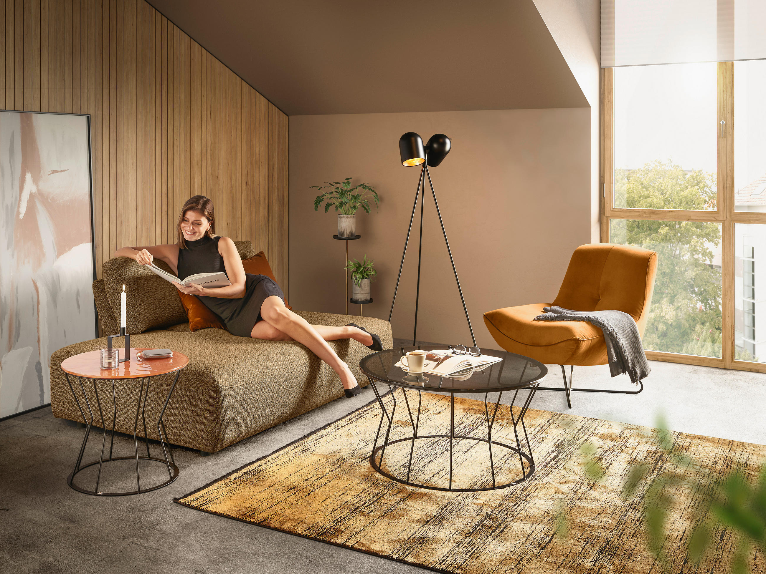 COUCHTISCH FABIA 80/80/40 cm rund Anthrazit, Schwarz  - Anthrazit/Schwarz, Design, Glas/Metall (80/80/40cm) - Musterring