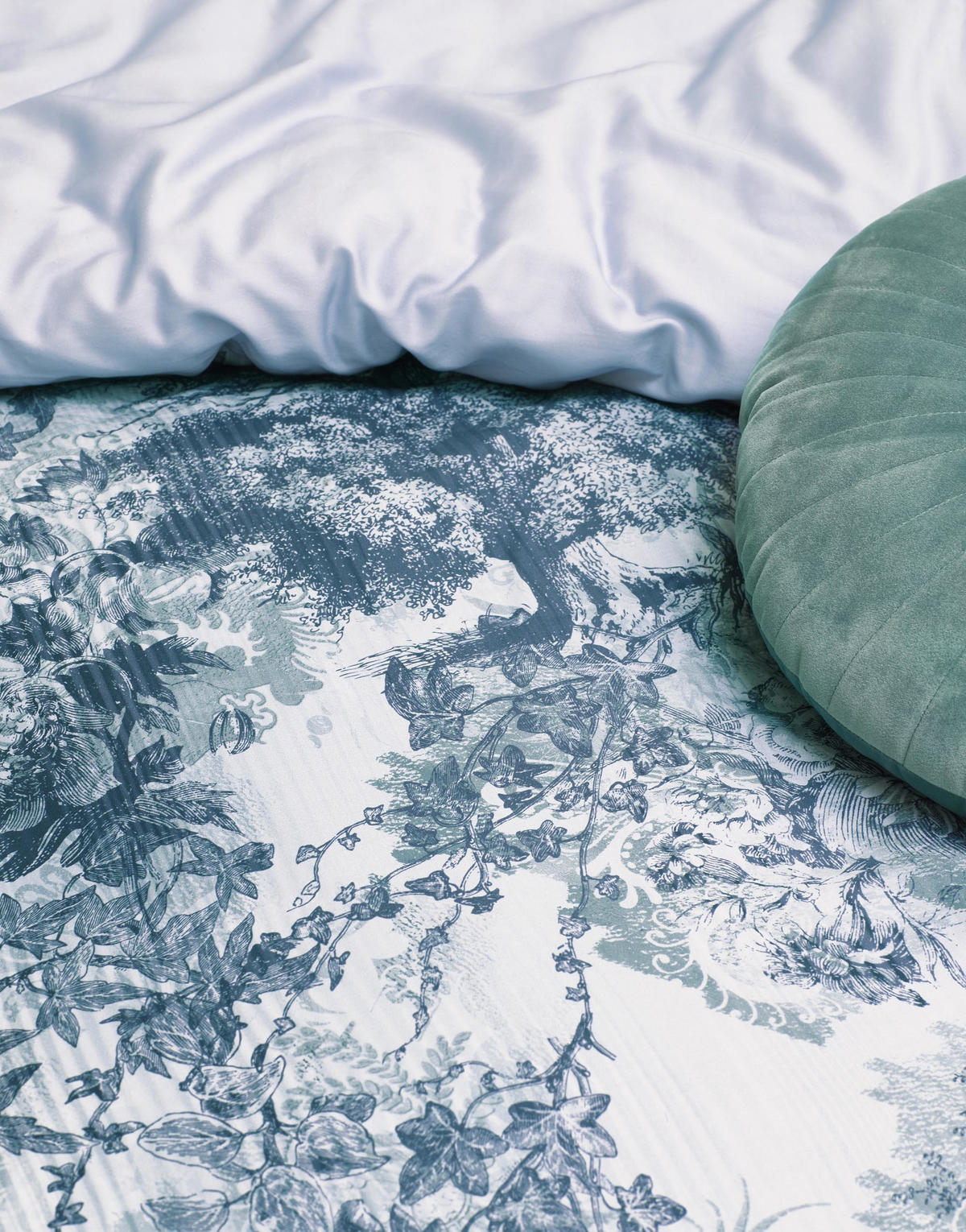 WENDEBETTWÄSCHE H/W 2021 Satin  - Blau, KONVENTIONELL (200/200cm) - Essenza