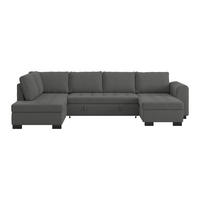 WOHNLANDSCHAFT Anthrazit Mikrofaser  - Anthrazit/Schwarz, MODERN, Kunststoff/Textil (178/305/155cm) - P & B