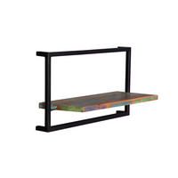 WANDREGAL 65/35/25 cm  - Multicolor/Schwarz, Design, Holz/Metall (65/35/25cm) - MID.YOU
