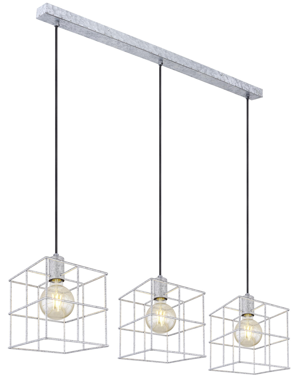 HÄNGELEUCHTE Merril 95/20/129 cm   - Zinkfarben, Design, Metall (95/20/129cm) - Globo