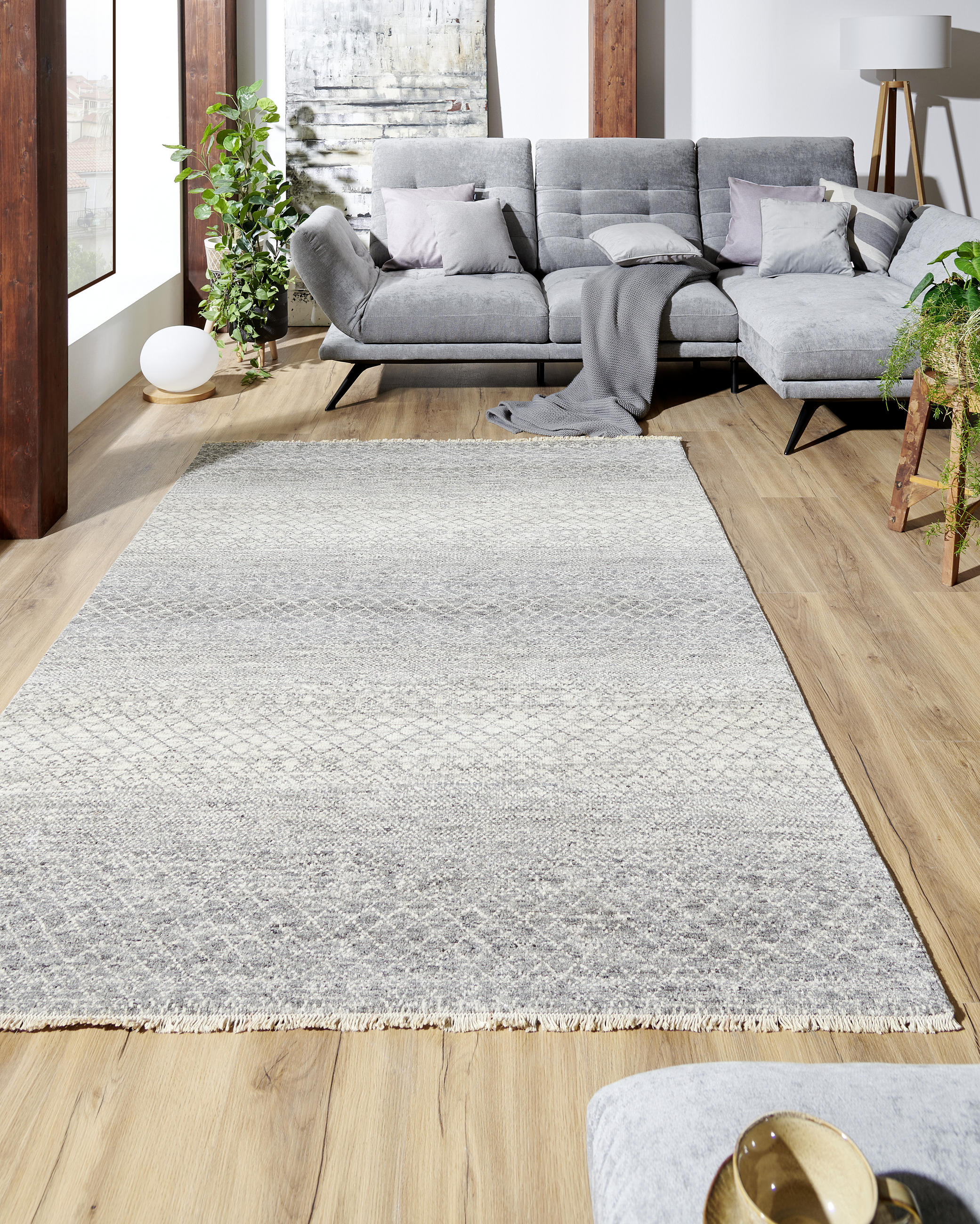 ORIENTALISK MATTA 120/180 cm Sun & Sand Grey  - grå, Klassisk, textil (120/180cm) - Cazaris