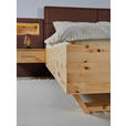 BETT 180/200 cm  in Zirbelkieferfarben, Dunkelrot  - Zirbelkieferfarben/Dunkelrot, Natur, Holz/Textil (180/200cm) - Valnatura