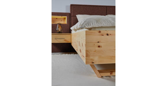 BETT 180/200 cm in Zirbelkieferfarben, Dunkelrot - Zirbelkieferfarben/Braun, Natur, Holz/Textil (180/200cm) - Valnatura