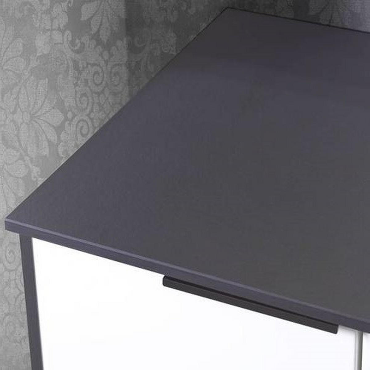 WASCHTISCHKOMBI 122 cm  - Weiß Hochglanz/Schwarz, Basics, Glas/Keramik (122cm) - Voleo