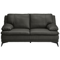 2-SITZER-SOFA Dunkelgrün Echtleder  - Dunkelgrün/Schwarz, Design, Leder/Metall (178/92/98cm) - Novel