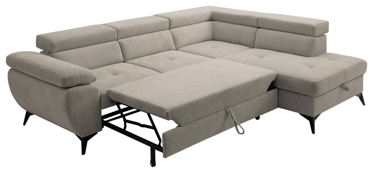 SOFFA i taupe  - svart/taupe, Design, metall/textil (256/75-90/200cm) - Carryhome