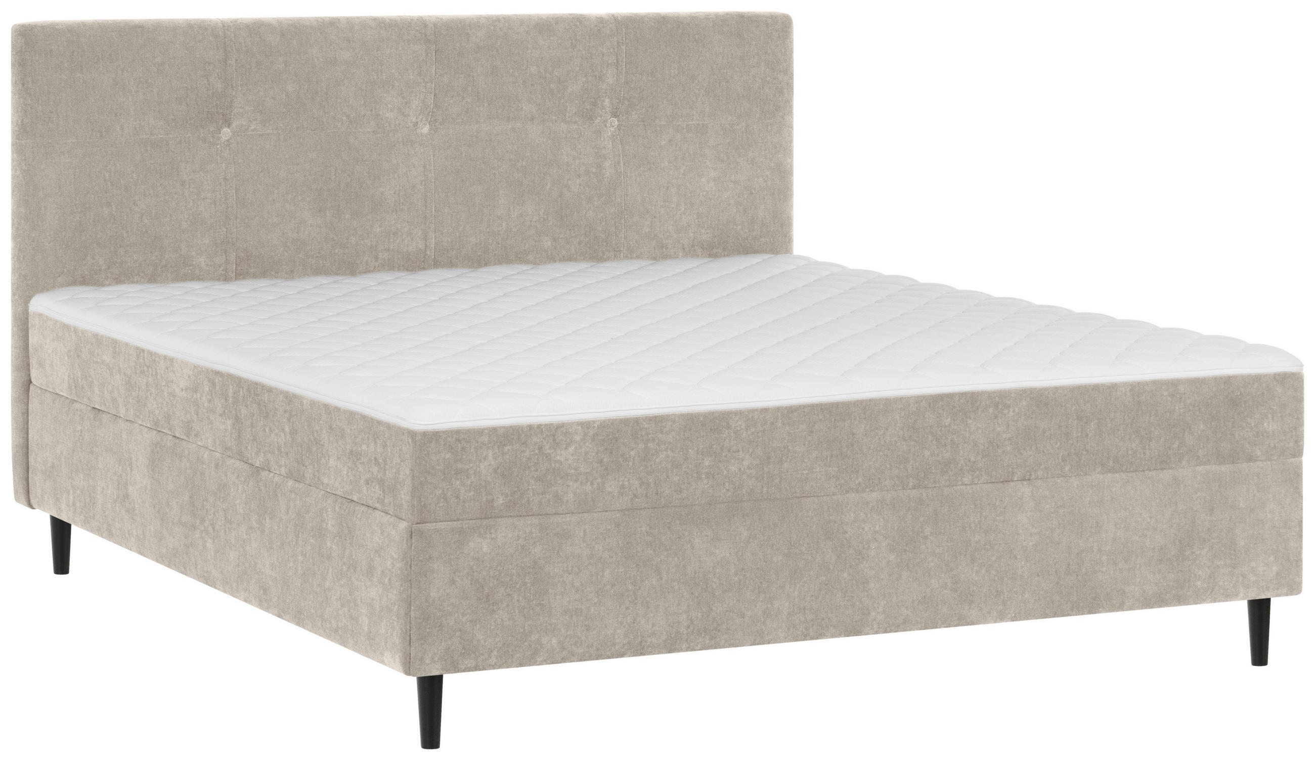 BOXBETT 160/200 cm  in Beige  - Beige/Schwarz, KONVENTIONELL, Holz/Textil (160/200cm) - Welnova