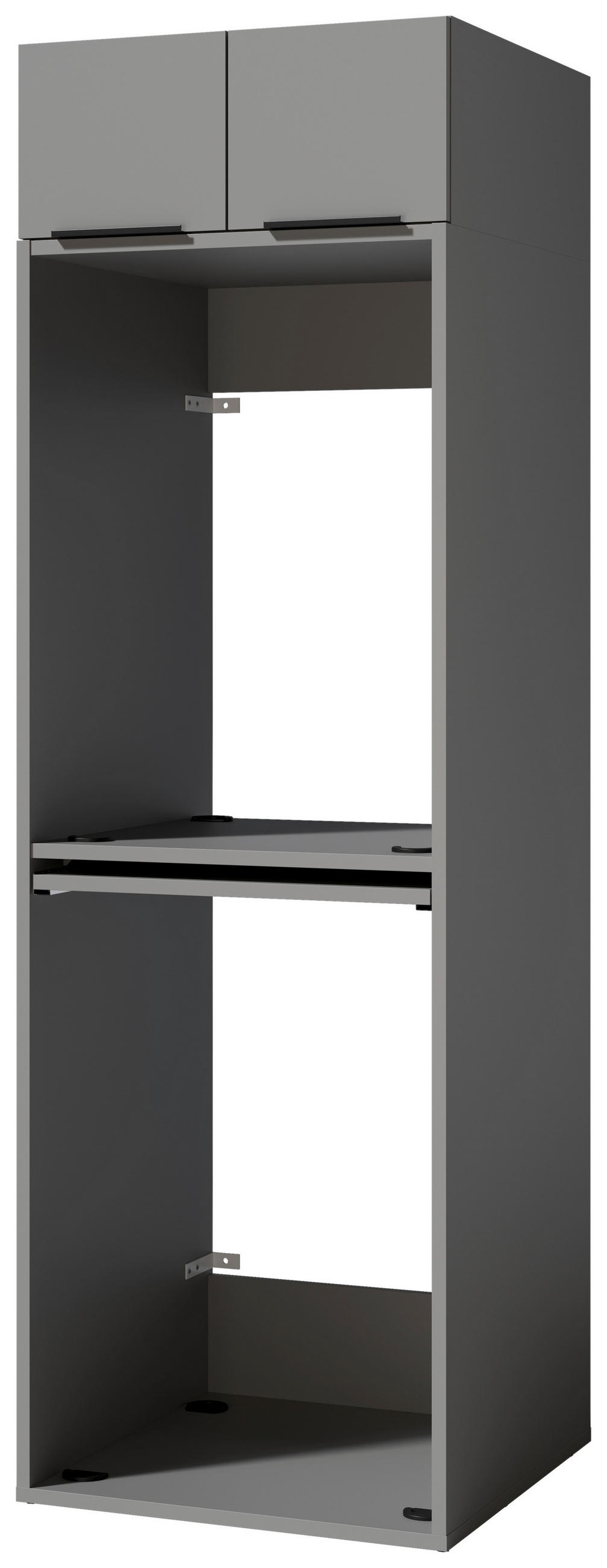 WASCHMASCHINENSCHRANK 70/220/68 cm  in Grau  - Schwarz/Grau, Basics, Holzwerkstoff/Kunststoff (70/220/68cm) - MID.YOU