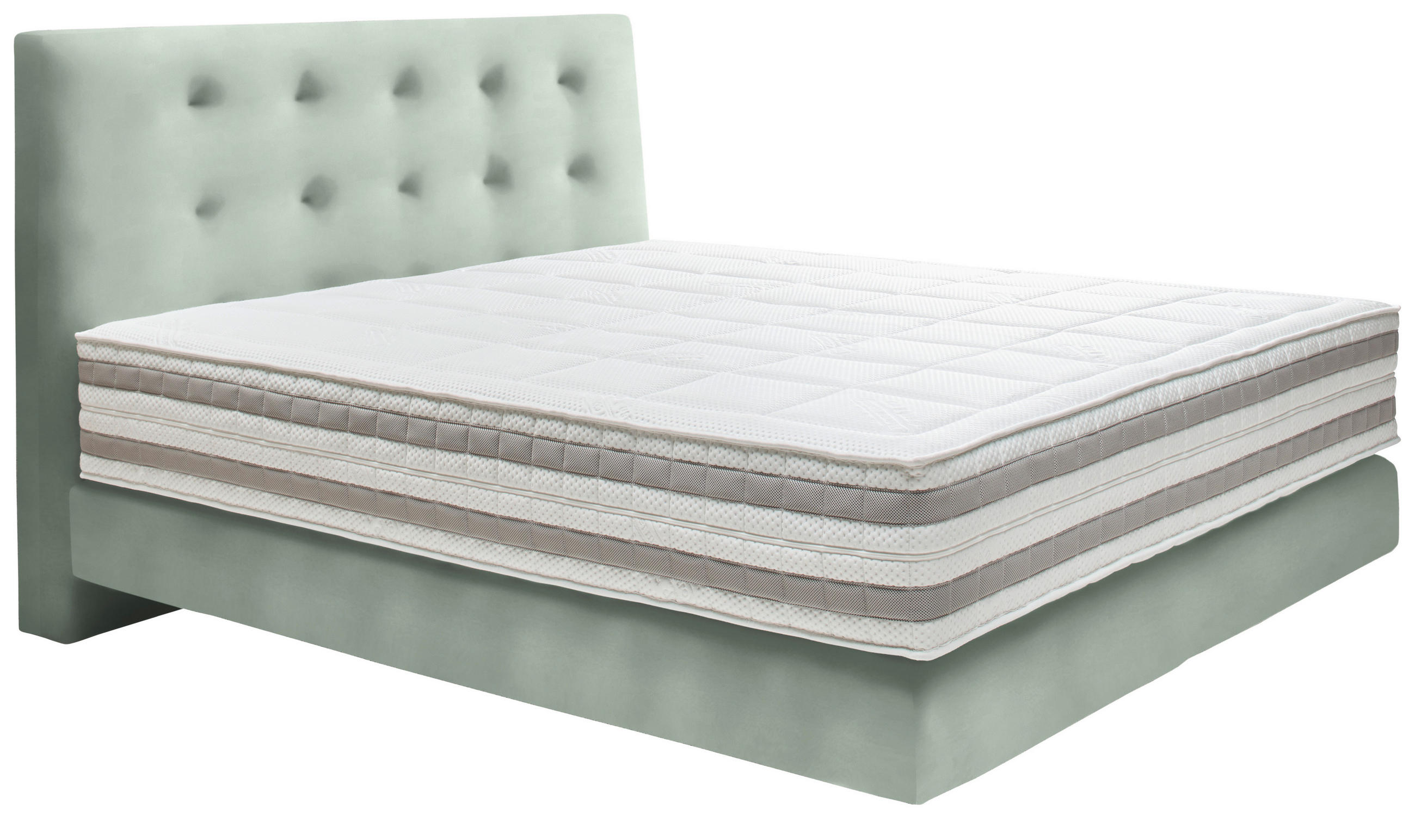 BOXSPRINGBETT 160/200 cm  in Jadegrün  - Jadegrün, KONVENTIONELL, Holz/Textil (160/200cm) - Dieter Knoll