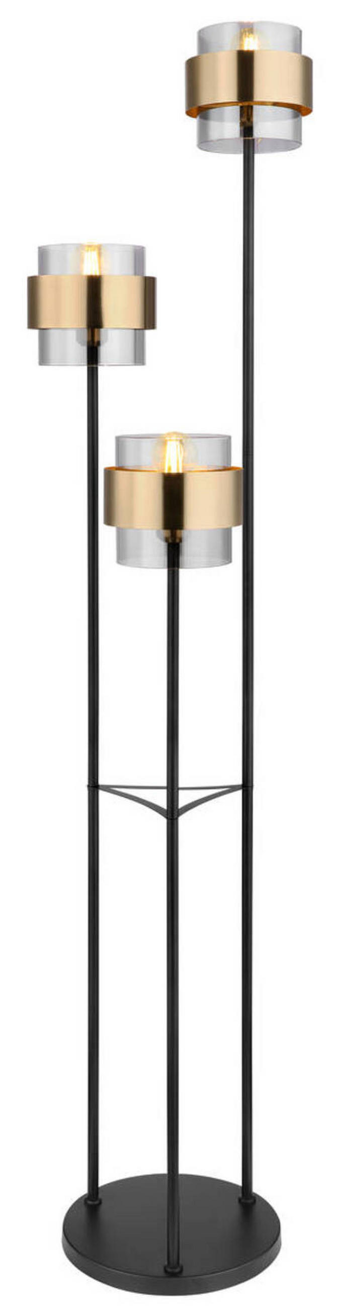 STEHLEUCHTE - Klar/Messingfarben, Design, Glas/Metall (43/167cm) - Globo