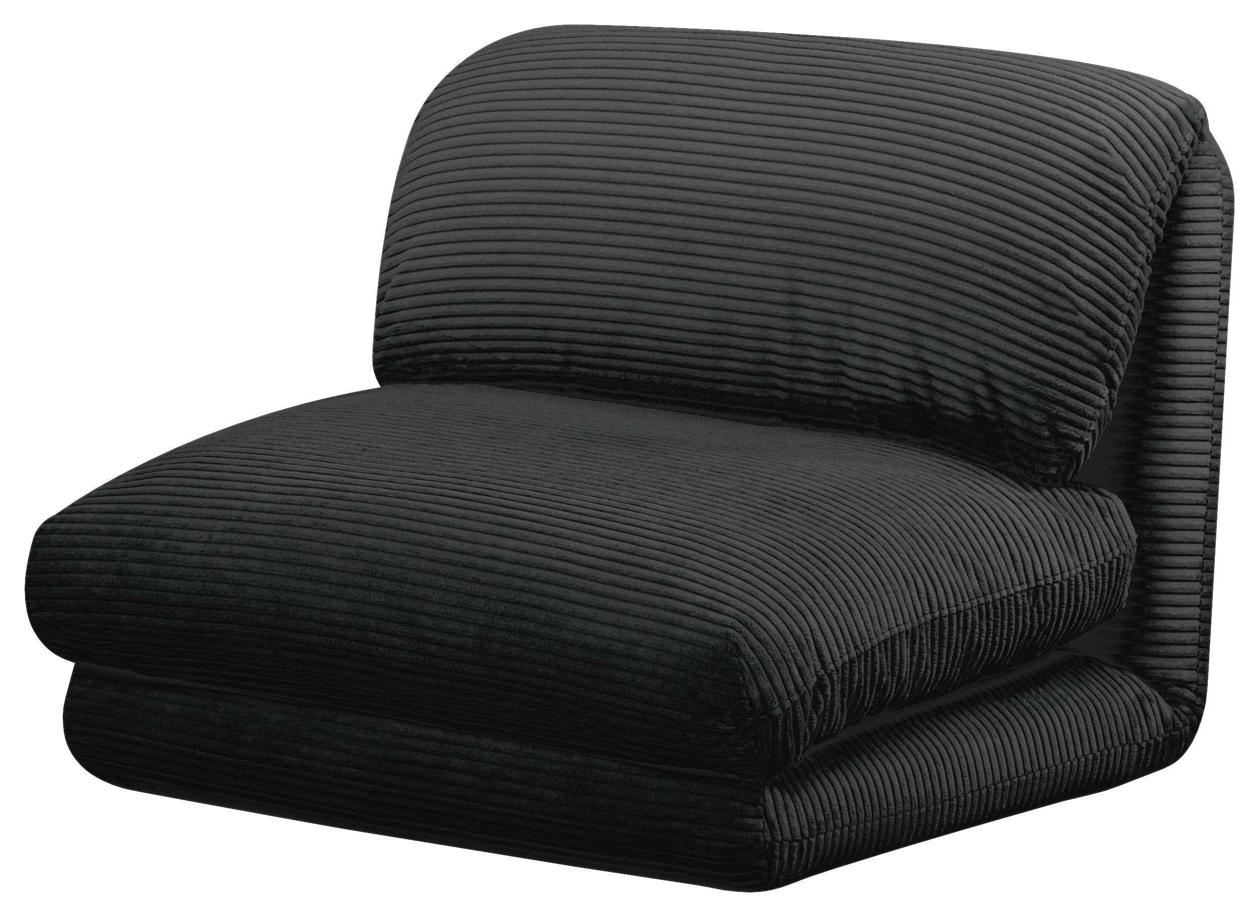 SCHLAFSESSEL Cord Schwarz    - Schwarz, Design, Textil/Metall (82/58/78cm) - Livetastic