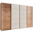 SCHWEBETÜRENSCHRANK 330/217/67 cm 4-türig Buchefarben, Champagner  - Champagner/Buchefarben, Natur, Glas/Holz (330/217/67cm) - Linea Natura