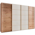 SCHWEBETÜRENSCHRANK 330/217/67 cm 4-türig Buchefarben, Champagner  - Champagner/Buchefarben, Natur, Glas/Holz (330/217/67cm) - Linea Natura