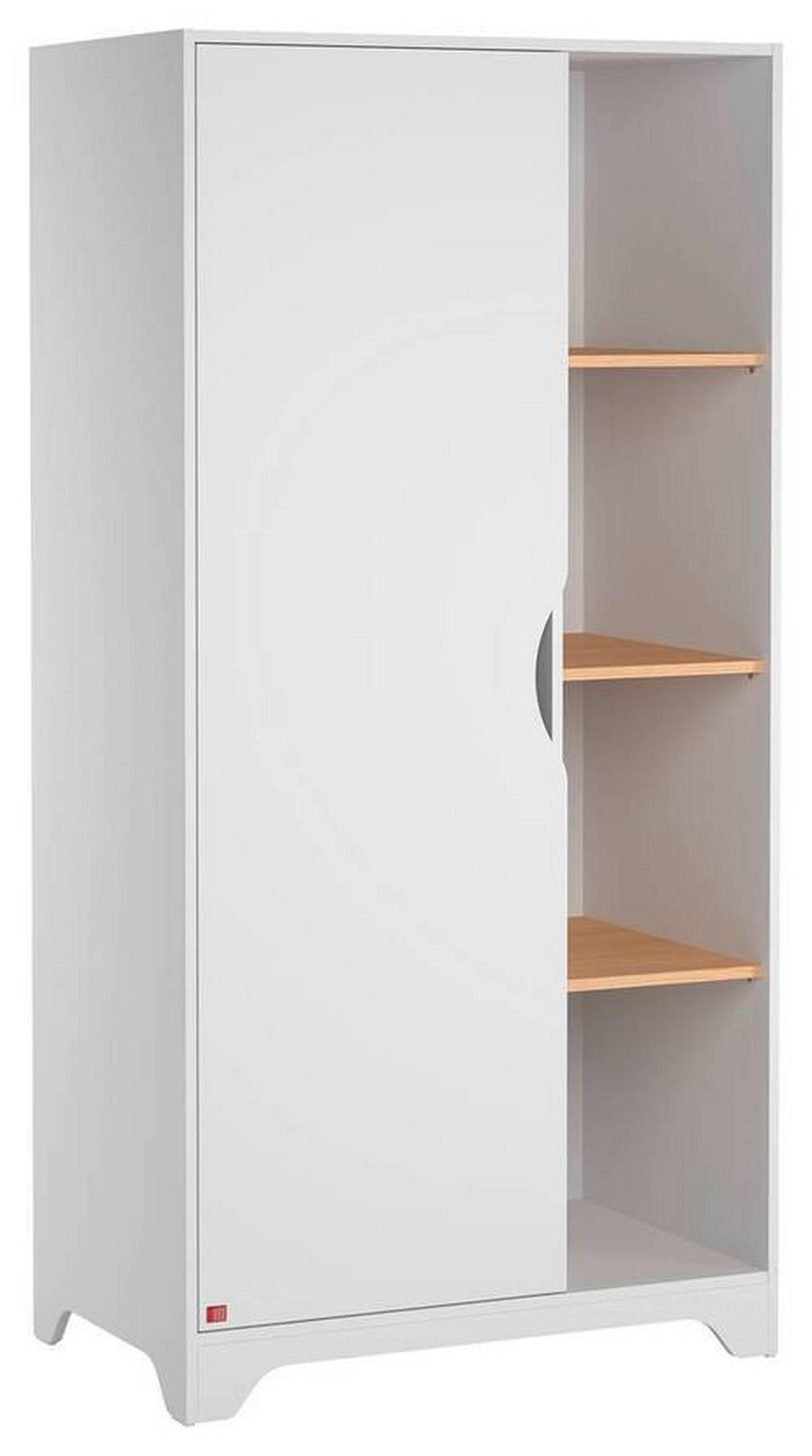  KINDERKLEIDERSCHRANK Leaf Weiß  - Weiß, MODERN, Holzwerkstoff (88,5/179,5/52cm) - MID.YOU