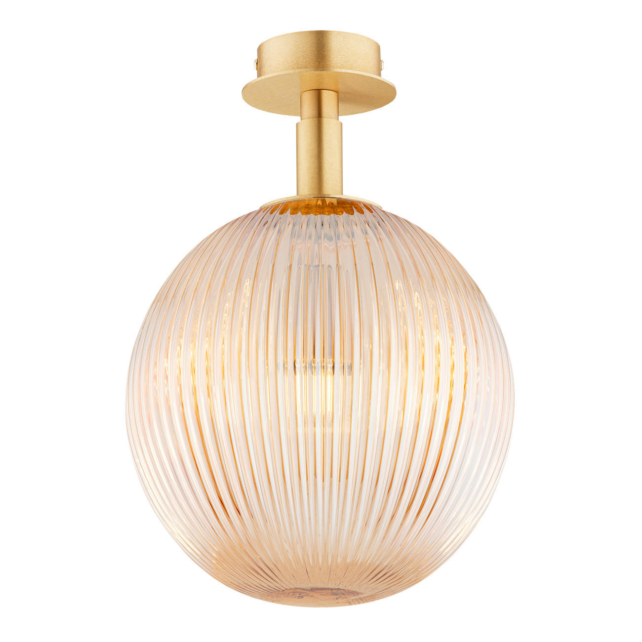 DECKENLEUCHTE PALOMA 36/25/25 cm   - Messingfarben/Honig, KONVENTIONELL, Glas/Metall (36/25/25cm)
