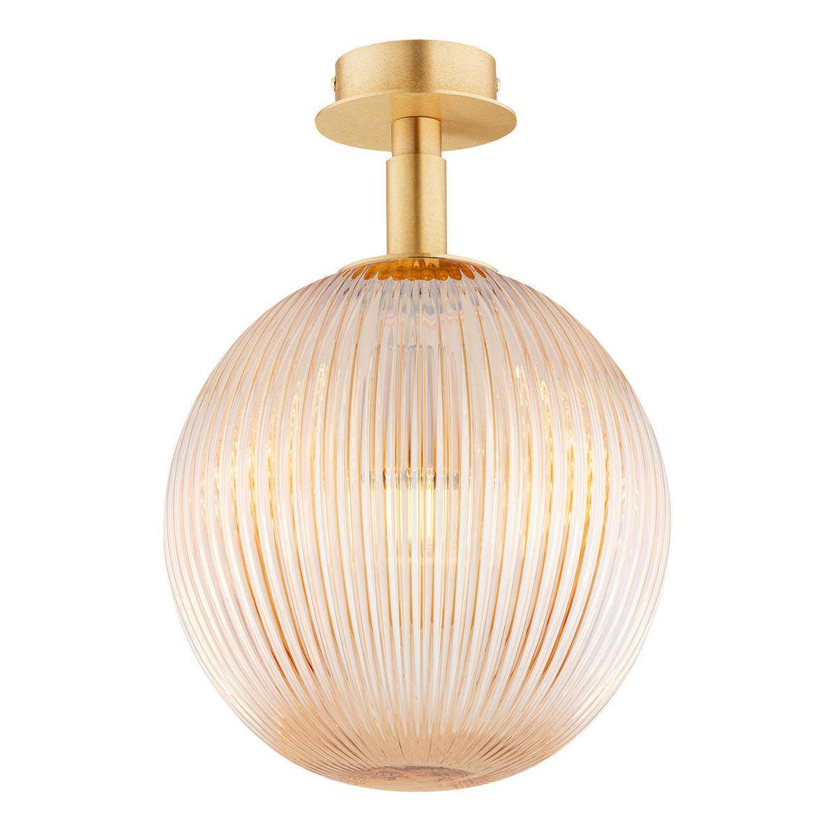 DECKENLEUCHTE PALOMA 36/25/25 cm   - Messingfarben/Honig, KONVENTIONELL, Glas/Metall (36/25/25cm)