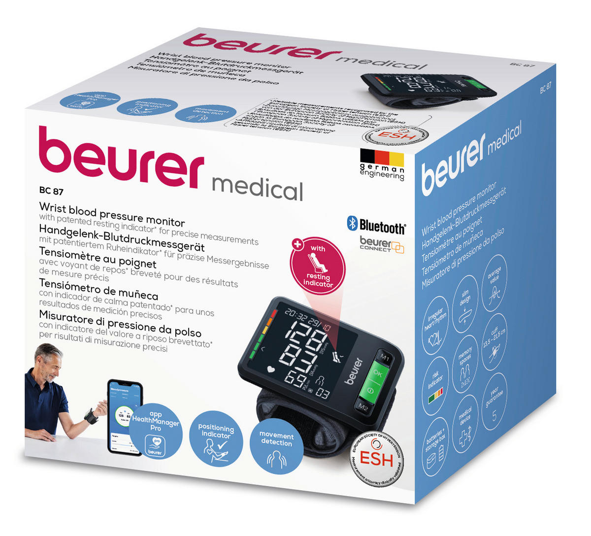 BLUTDRUCKMESSGERÄT  - Schwarz, Basics (9.5/10.8/12cm) - Beurer