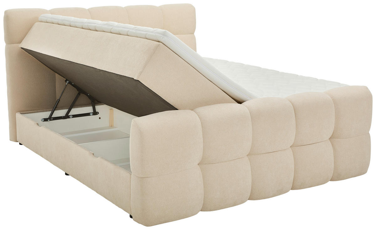 BOXBETT 180/200 cm  in Beige  - Beige/Schwarz, Design, Holz/Kunststoff (180/200cm) - Moderano