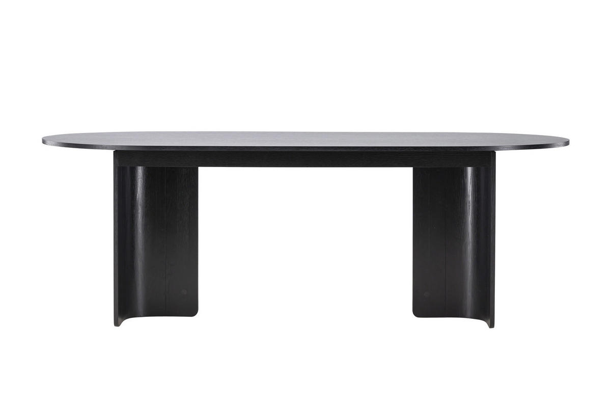 MATBORD 220/100/75 cm massivt trä  trä oval svart  - svart, Modern, trä (220/100/75cm) - Livetastic
