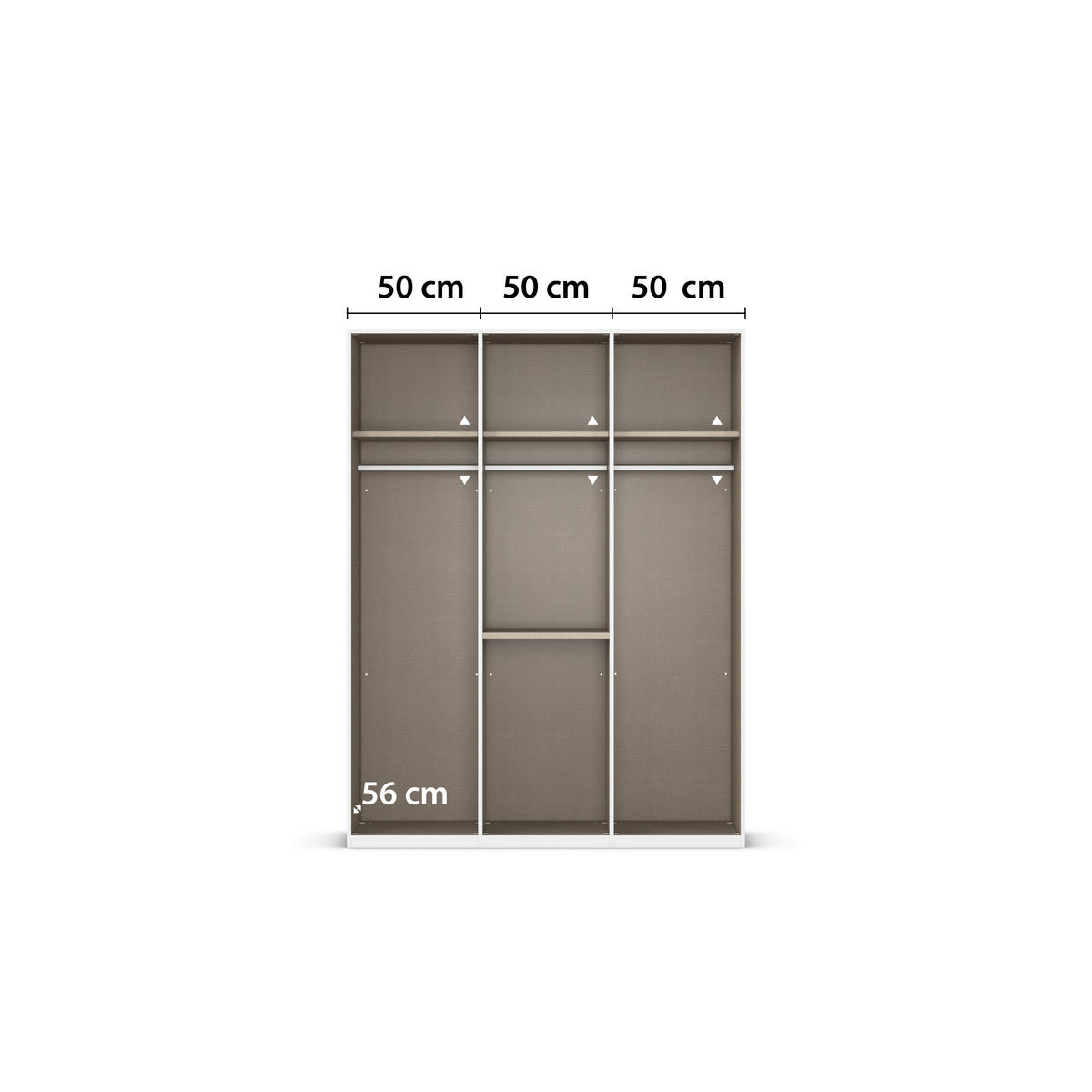 DREHTÜRENSCHRANK  in Eichefarben  - Eichefarben/Silberfarben, Design, Holzwerkstoff/Kunststoff (151/197/60cm) - Novel