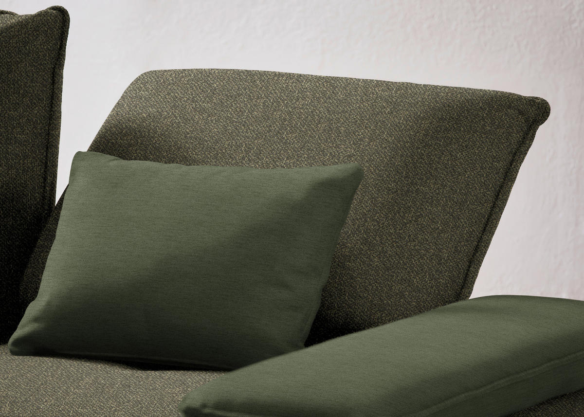 ECKSOFA in Flachgewebe Dunkelgrün  - Dunkelgrün/Schwarz, Design, Textil/Metall (310/250cm) - Moderano