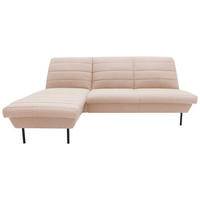 ECKSOFA in Webstoff Creme  168/214 cm  - Creme/Schwarz, Design, Textil/Metall (168/214cm) - LOOKS by W.Joop