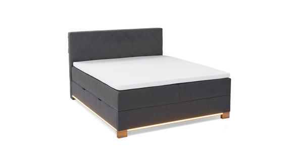 BOXSPRINGBETT 180/200 cm  in Anthrazit  - Eschefarben/Anthrazit, Design, Holz/Holzwerkstoff (180/200cm) - Xora