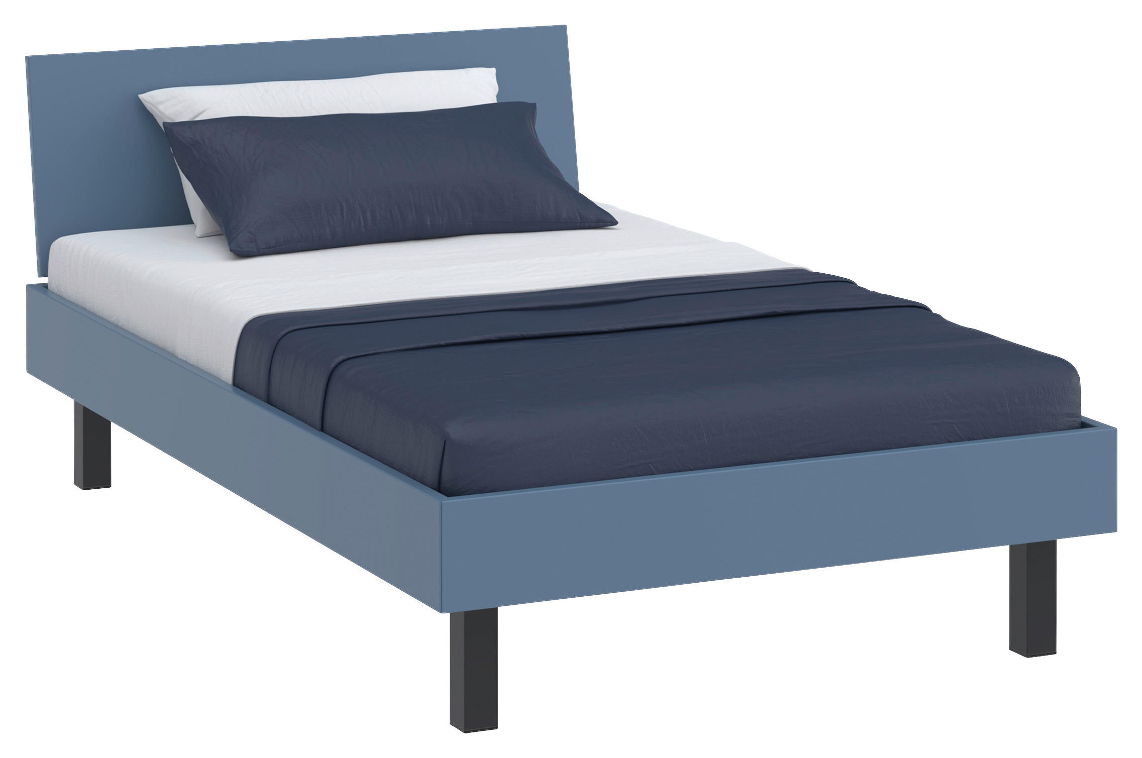 BETT 120/200 cm,  in Blau,  - Blau/Schwarz, Design, Metall (120/200cm) - Xora