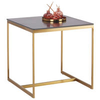 KONFERENČNÝ STOLÍK, čierna, zlatá, kov, sklo, keramika, 55/55/55 cm - čierna/zlatá, Design, kov/sklo (55/55/55cm)