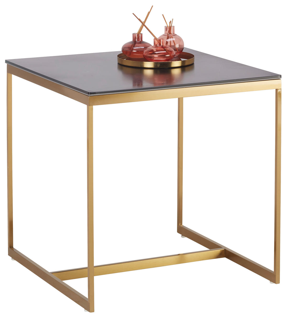 KONFERENČNÝ STOLÍK, čierna, zlatá, kov, sklo, keramika, 55/55/55 cm - čierna/zlatá, Design, kov/sklo (55/55/55cm)