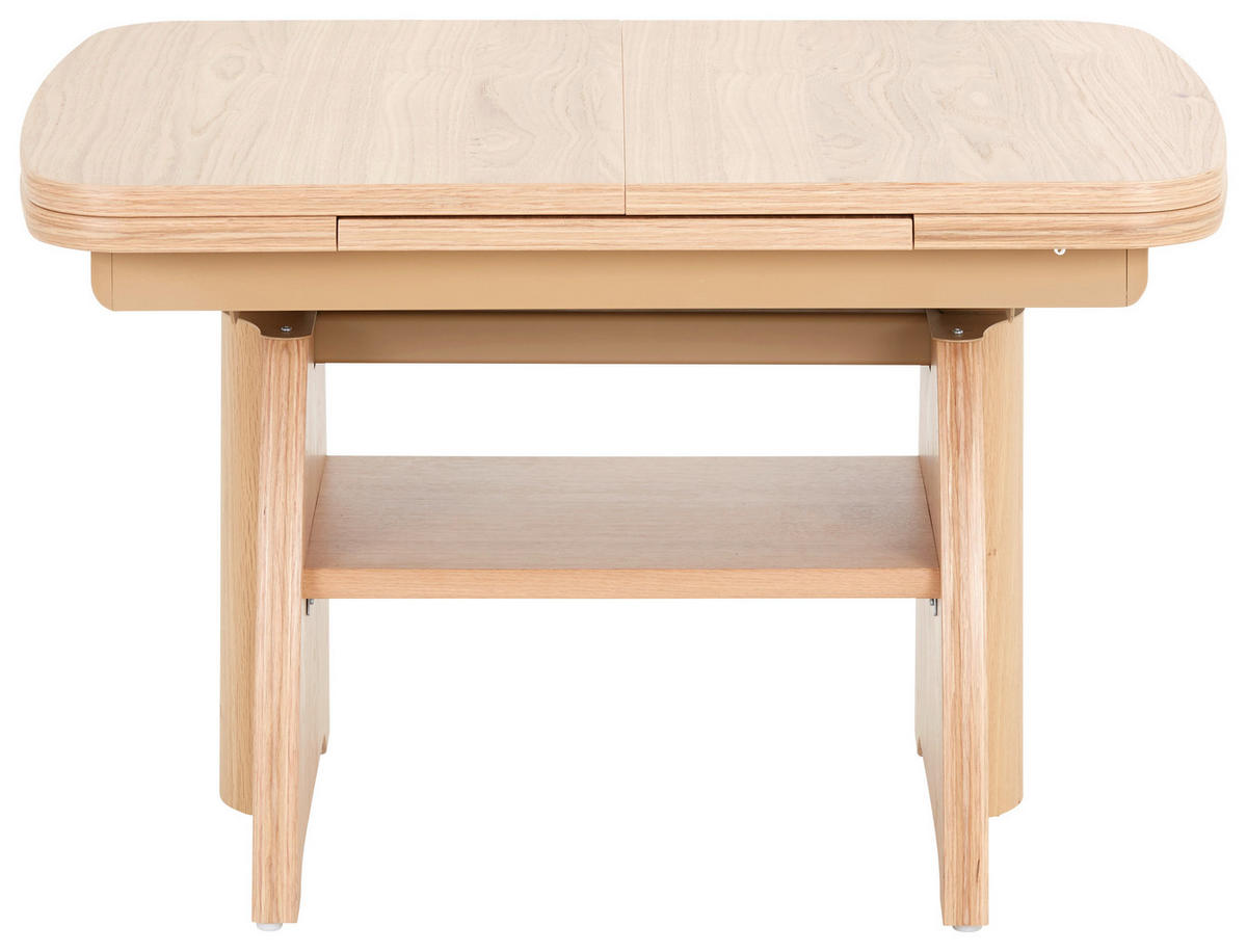 COUCHTISCH in Metall, Holzwerkstoff 90-130,5/65/56-75 cm  - Eichefarben, KONVENTIONELL, Holzwerkstoff/Metall (90-130,5/65/56-75cm) - Venda