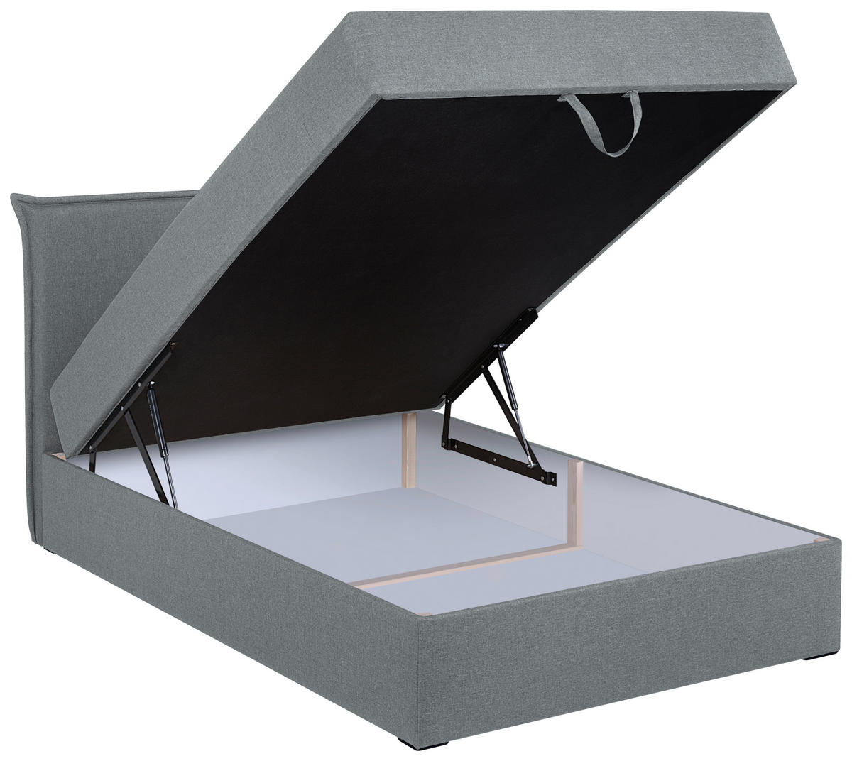 BOXBETT 120/200 cm  in Silberfarben  - Silberfarben/Schwarz, MODERN, Holzwerkstoff/Kunststoff (120/200cm) - MID.YOU