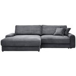 ECKSOFA in Cord Graphitfarben  - Schwarz/Graphitfarben, MODERN, Kunststoff/Textil (180/300cm) - Carryhome