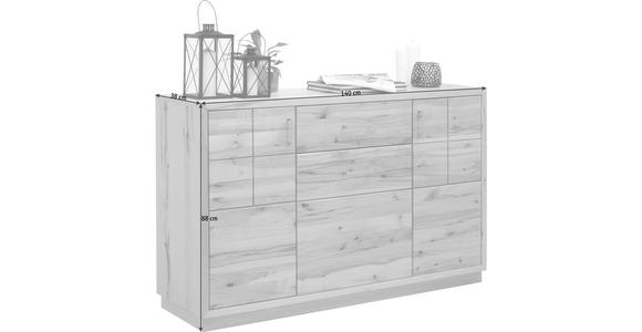 SIDEBOARD 140/88/38 cm - Edelstahlfarben/Buchefarben, KONVENTIONELL, Holz/Metall (140/88/38cm) - Cantus